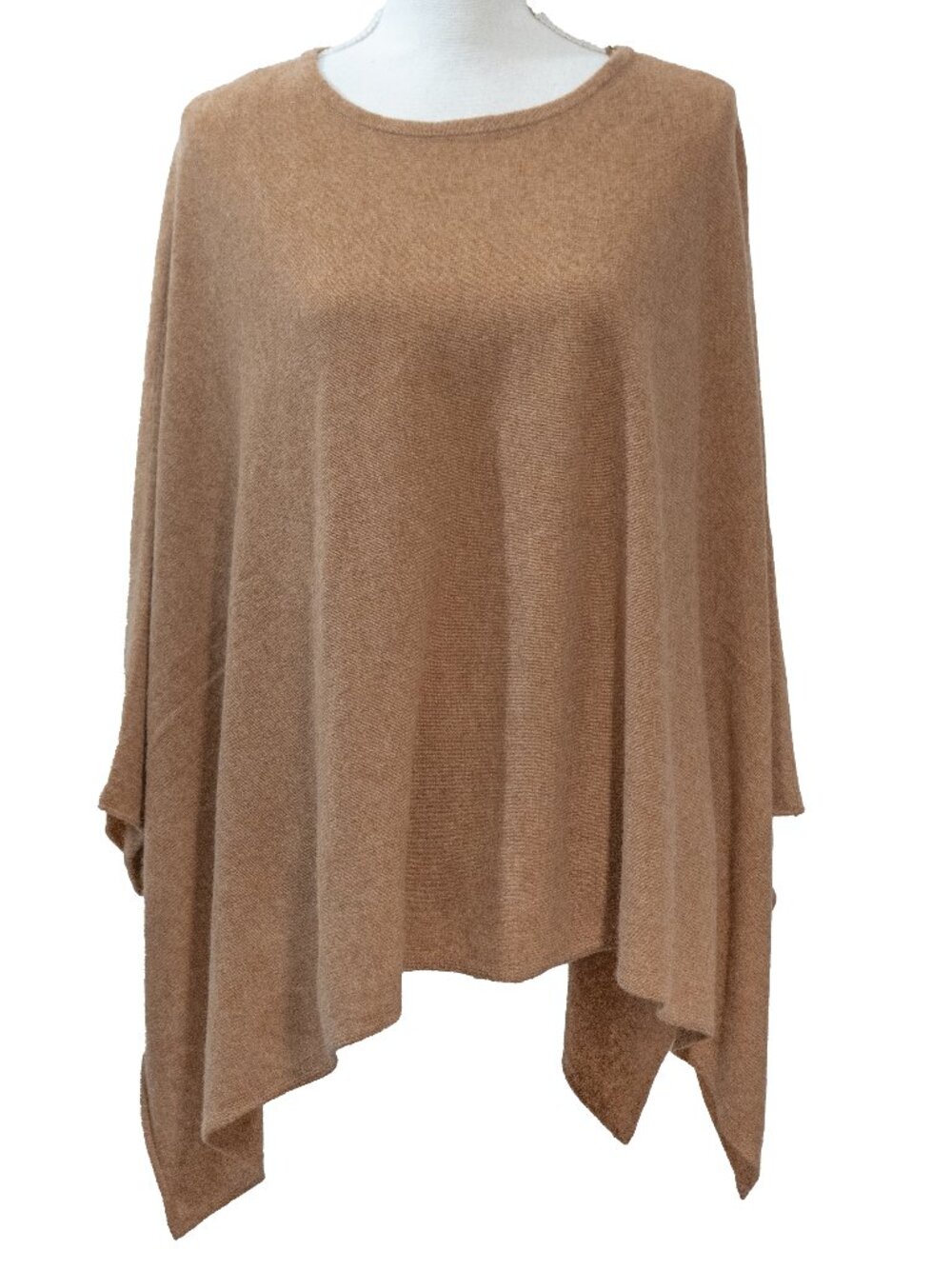 Joie Cashmere Sweater Poncho Camel Brown Tan Asymmetrical Open Free Size Pull On